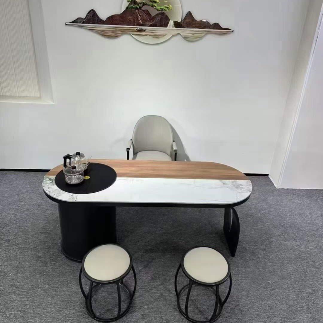 岩板茶桌椅组合书房客厅现代简约办公烧水泡茶一体小户型阳台茶台