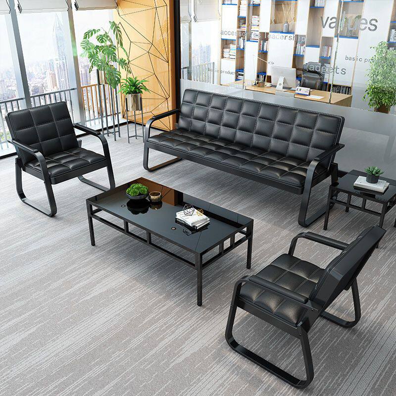 办公沙发组合简约现代接待公寓商务办公室沙发简易组合铁艺沙发耐