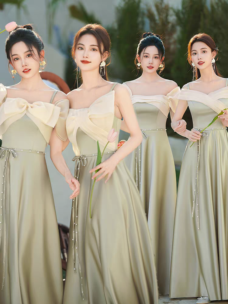 出租赁借伴娘服2025新款气质小众高级感姐妹团连衣裙绝美毕业礼服