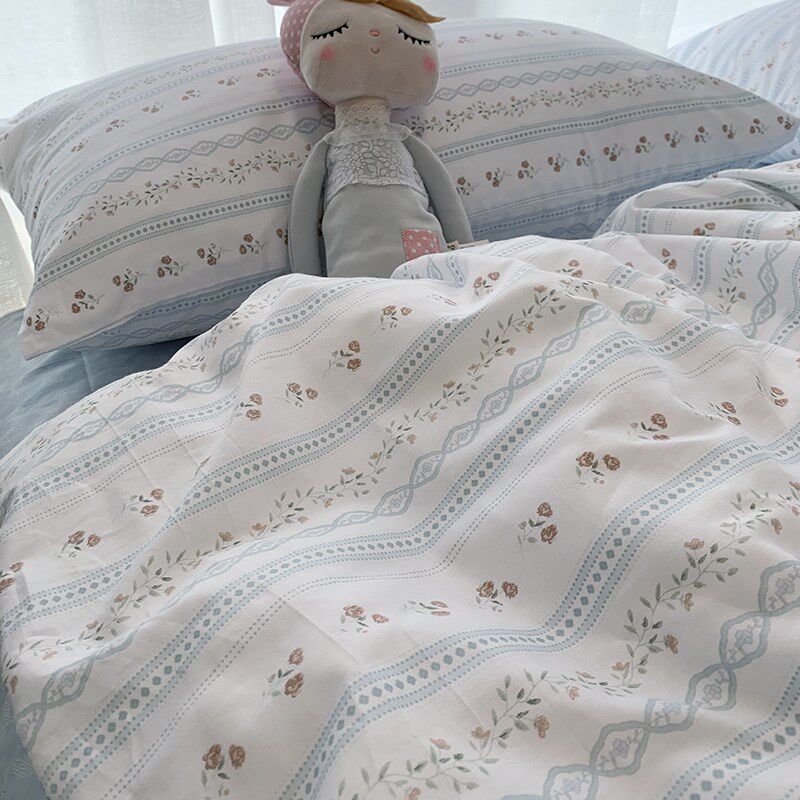 白底田园小碎花纯棉被套单件宿舍1.5*2D.02.3春夏100%全棉双人被