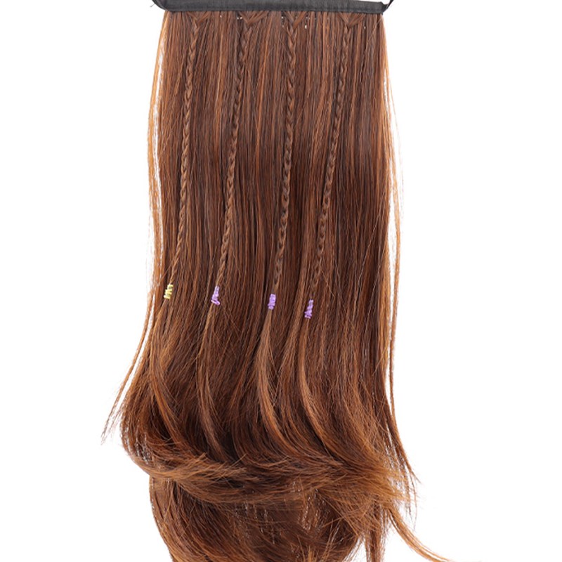 假发片一片e式接发片5卡中长款短发梨花微卷内扣一片式无痕接发片