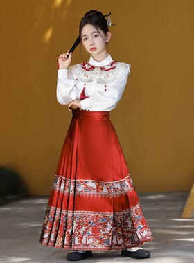 马面裙女童春夏款套装2p025新款儿童汉服春季中国风新中式古风古