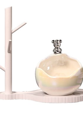 网红爱心熊玄g关钥匙收纳摆件入户进门鞋柜家居装饰品轻奢乔迁新