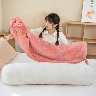 三层纱猪猪抱枕女生n睡觉专用毛绒玩具床上夹腿可拆洗大号公仔玩