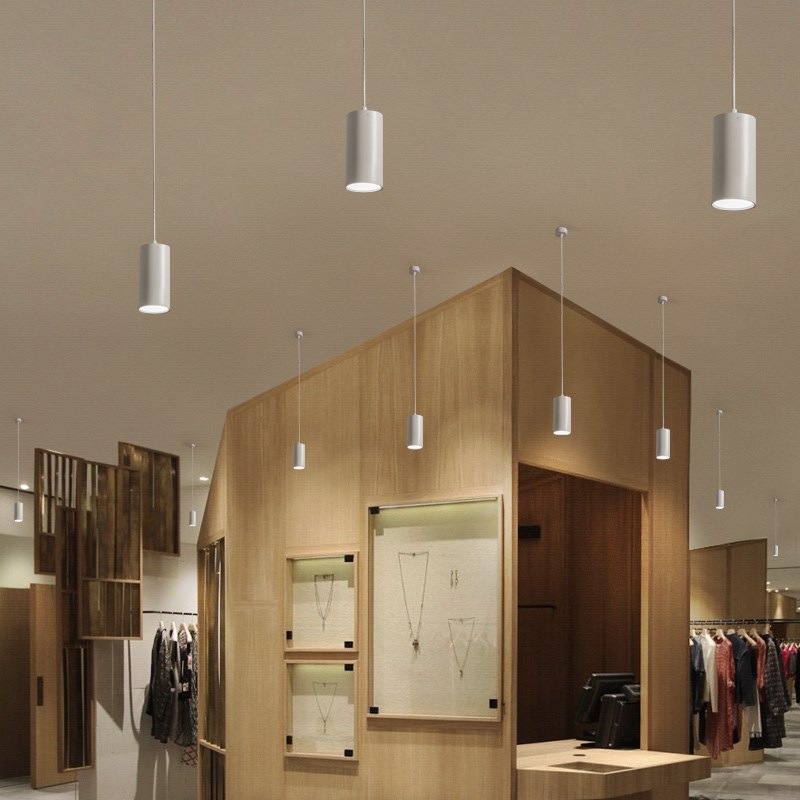 led圆柱形吊线筒灯餐厅免开孔吸顶明装射灯办公U室商场天花工程