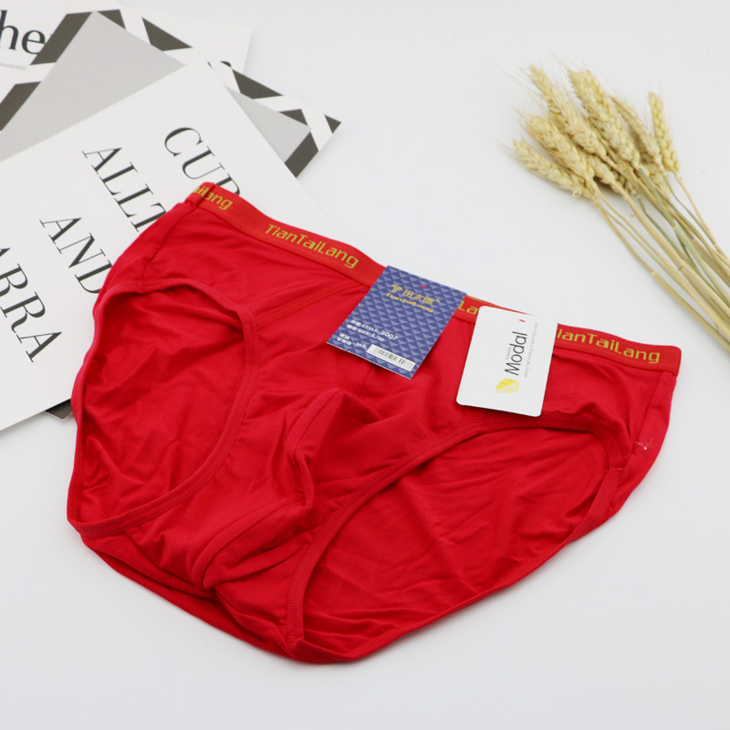 2条装 沺太e郎全棉三角内裤男竹纤维纯棉吸汗透气青年短裤头安全