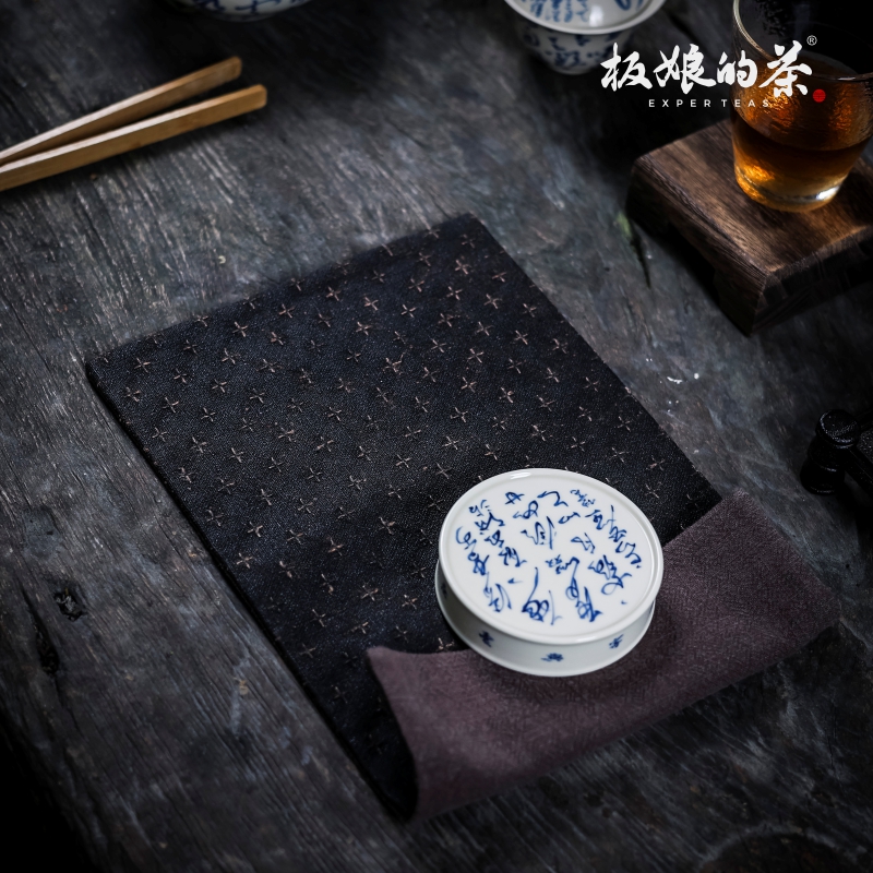 板娘的茶 蚱蚕丝老料中式茶席桌布茶道茶配件茶周边  34cm*20.5cm