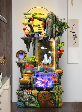 办公室流水、财富、鱼缸摆件、循环水、民宿、庭院氛围装饰、住宅