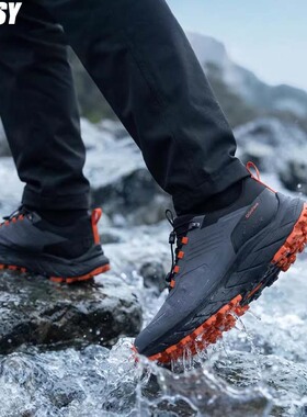 Bossy户外防水轻便爬山徒步鞋舒适登山鞋耐磨防滑缓震运动鞋男鞋