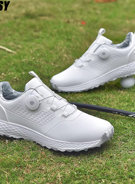 德国男士户外时尚高尔夫球鞋休闲运动鞋户外防水防滑旋转纽扣男鞋