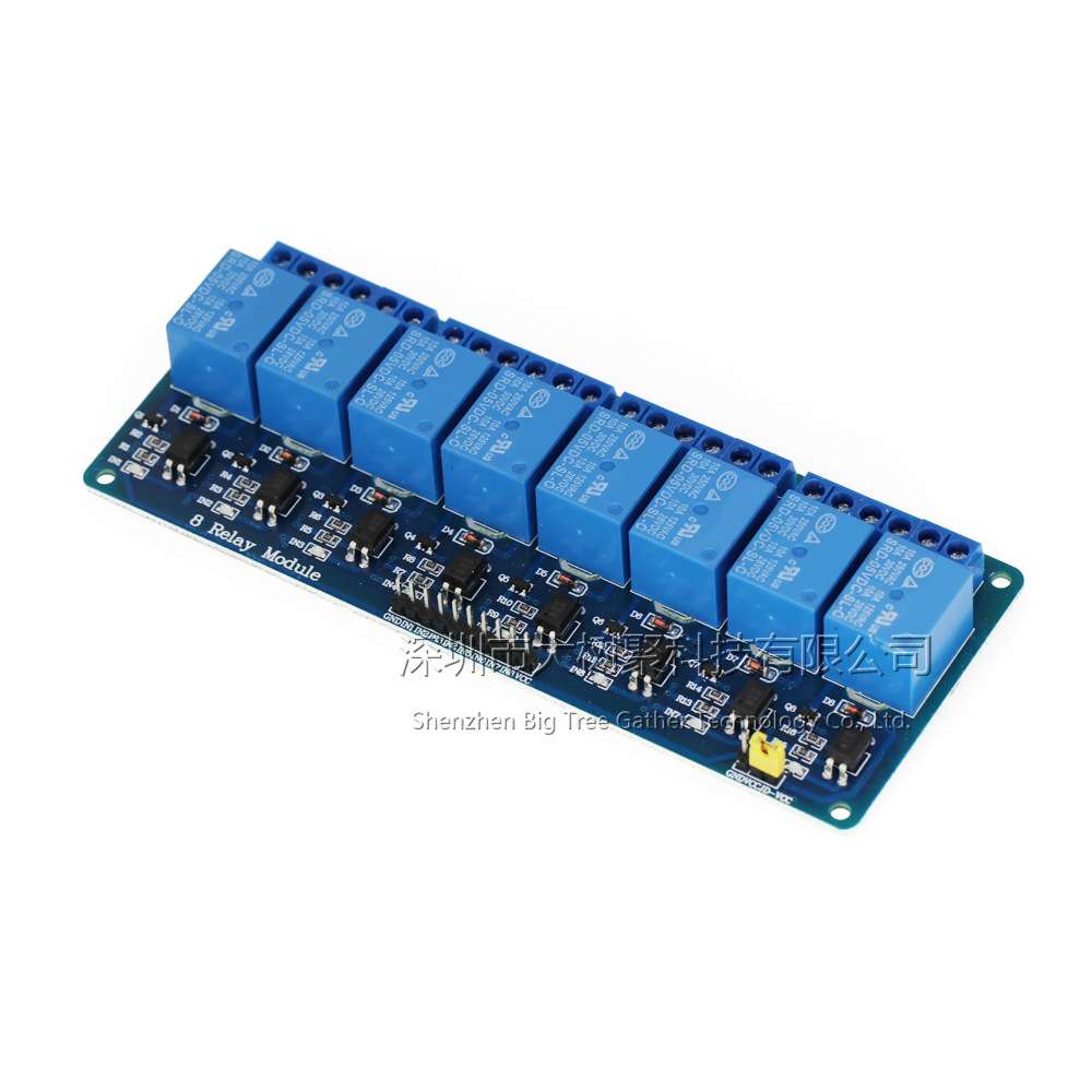8路继电器模块 5V 带光耦隔离支持AVR/51/PIC 单片机 PLC继电器