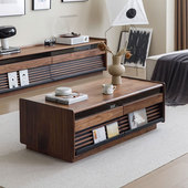 北欧实木黑胡桃木茶几日式 小户型茶桌现代简约日式 客厅电视柜组合