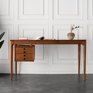 北欧实木书桌简约现代日式 家用电脑桌子学生写字桌白蜡木极简风格