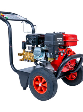 180KG压力7马力联龙动力曲轴泵推车式汽油高压洗车机洗地机清洗机