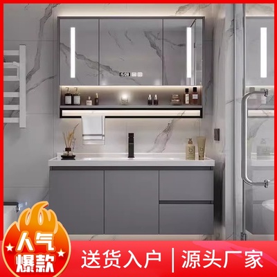 卫生间洗漱台浴室柜组合现代简约落地式洗手盆洗脸池先面盆柜套装