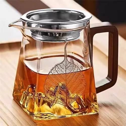 玻璃公道观山加厚耐热耐茶漏一体