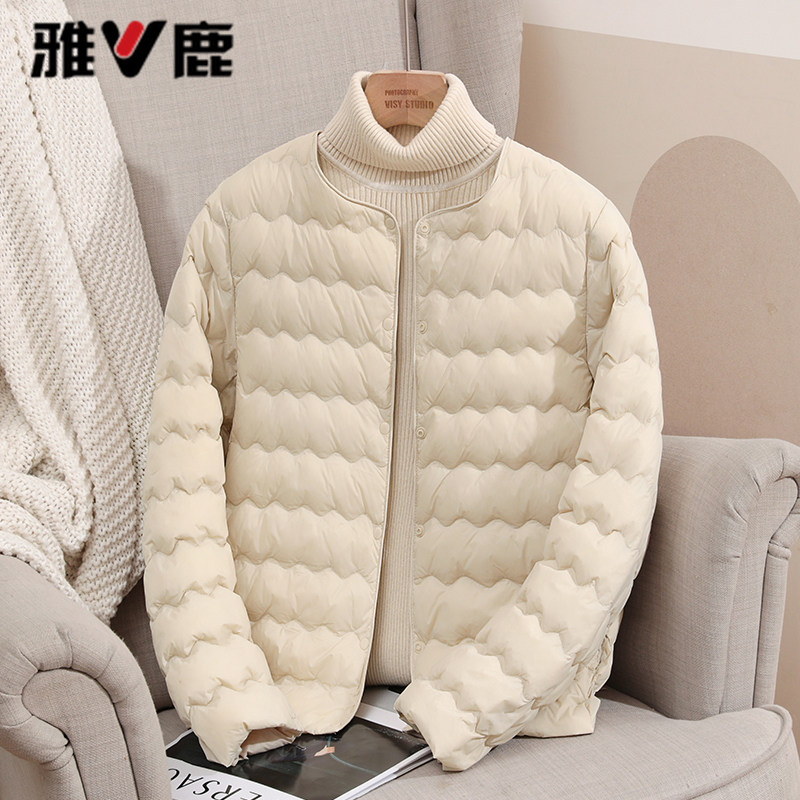 雅鹿女短款轻薄保暖羽绒服内胆图片