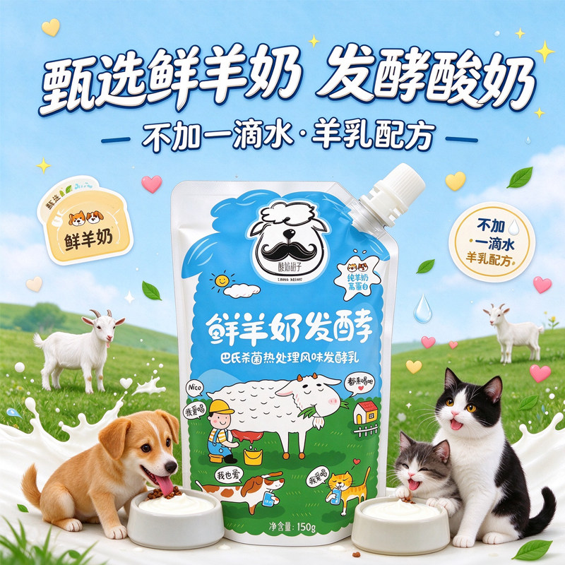酸奶胡子宠物酸奶羊奶酸奶成猫幼猫奖励零食宠物猫犬专用酸奶