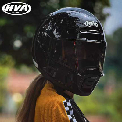 旗舰店HVA复古全盔二代头盔巡航