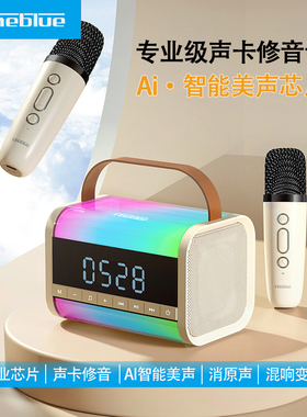 Fineblue/佳蓝家庭K歌蓝牙音响麦克风一体户外便携低音炮唱歌音箱