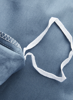 纯色灰色纯棉被罩150X210白色全棉被套180x200单件双拉链头被角带