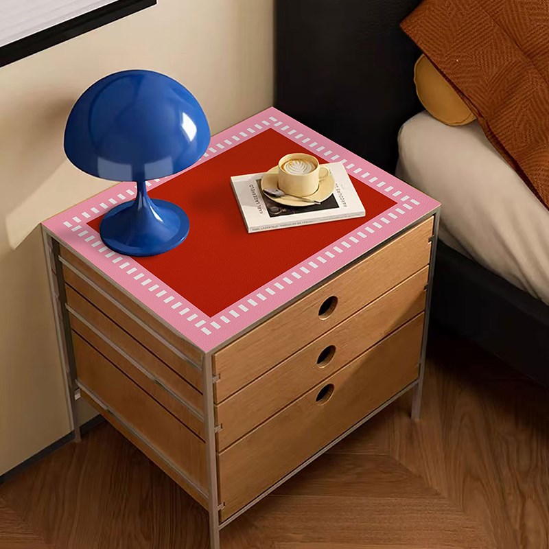 家用卧室床头柜垫防水桌面保护垫皮革高级感纯色书桌垫防尘盖垫