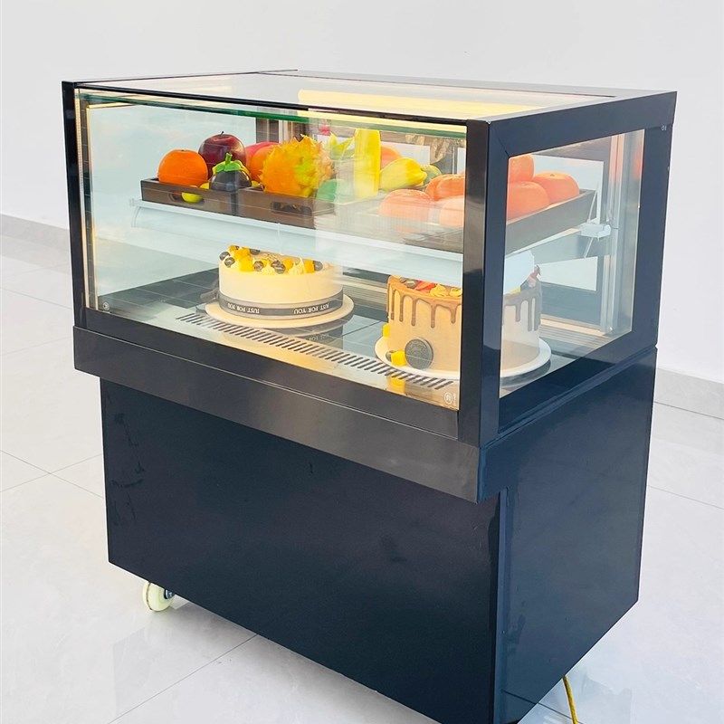 嵌入式吧台展示柜蛋糕柜直角冷藏保鲜柜甜品烘焙店展示柜商用风冷