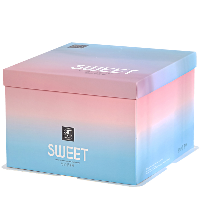 50套整箱渐变生日蛋糕盒子包装盒6 8 1012寸单层加高批西点定制发