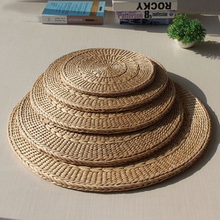 手工编织香蒲草坐垫蒲团飘窗榻榻米拜佛垫禅修打坐瑜伽垫 跪垫