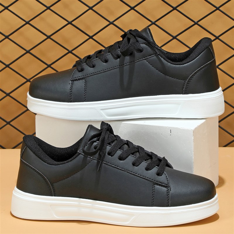 英伦棕色男鞋2025新款夏季透气防臭运动休闲 板鞋子男皮面软