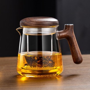 玻璃泡茶壶家用耐高温小号过滤花茶水壶透明带盖办公室冲茶器茶具