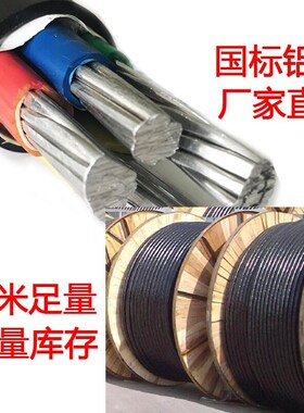 国标铝芯2 3 4 5m芯6 10 16 25 35 50平方铝三相四五线电缆电缆线