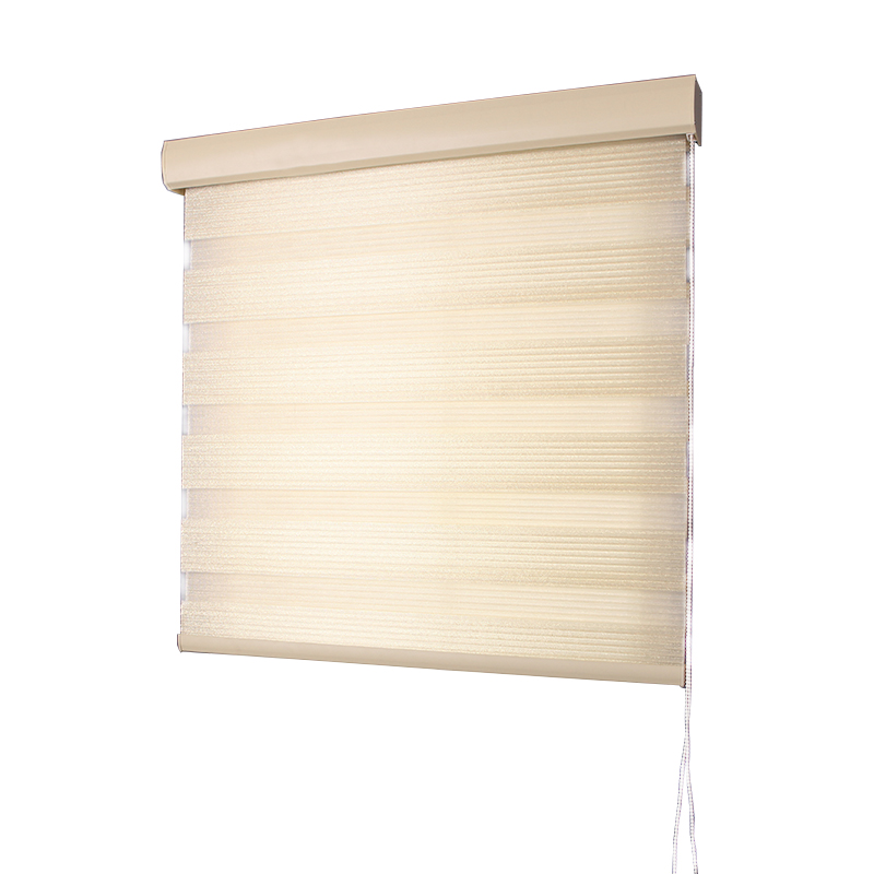 金丝八折柔纱帘i双层遮光百叶窗帘卷帘遮光办公室客厅卧室升降窗