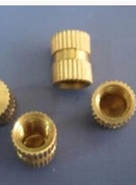 B型铜嵌件m5 m6 m8盲孔注塑铜螺母单通预埋件P铜滚花螺母5百只起