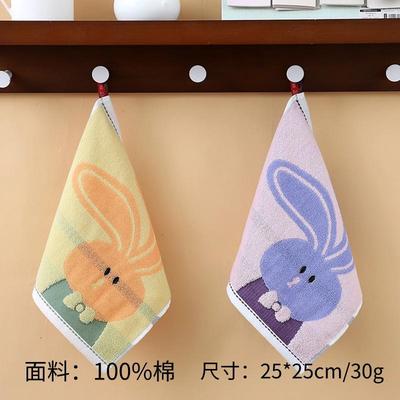 儿童毛巾吸水家用宝宝洗脸幼儿园小孩擦脸方巾可挂式柔软新款