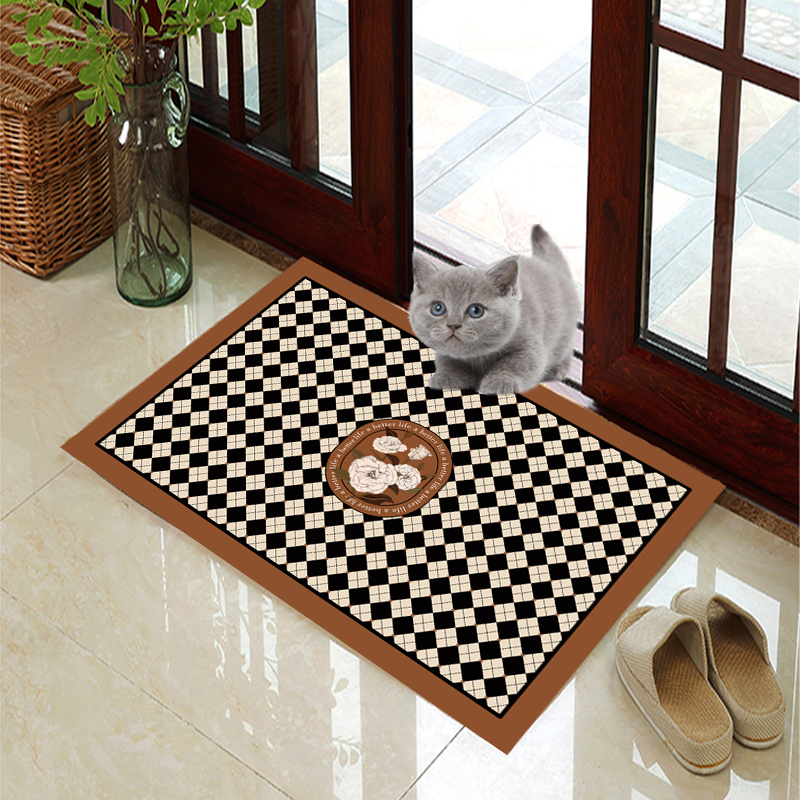 免洗钢化玻璃入户门垫地垫家用美式地踏脚踏防滑简约门口客厅定制