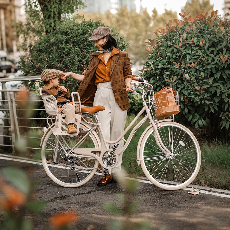 自行车带小孩母子车亲子款带娃可载小孩单车载娃接送孩子遛娃