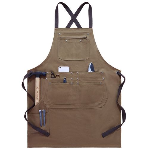 定制围裙印logo全棉布2024新款多口袋男专用奶茶咖啡园艺工作服女