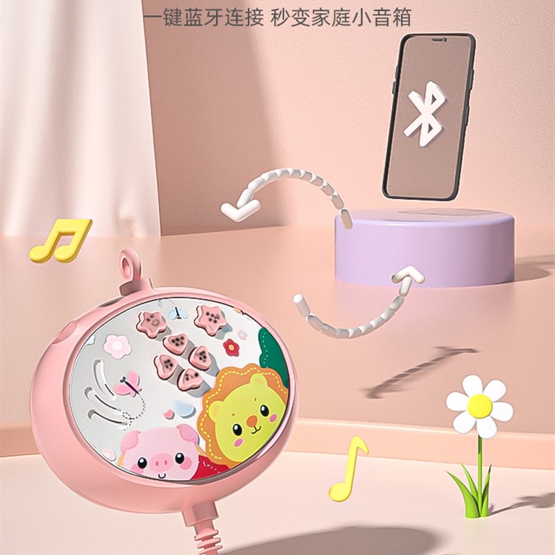 婴儿床铃悬挂式可旋转音乐灯光安抚新生床头挂件摇铃益智玩具