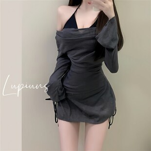 2025新款显瘦泡度假海滩温泉三件套平角裤保守遮U肉分体泳衣女款