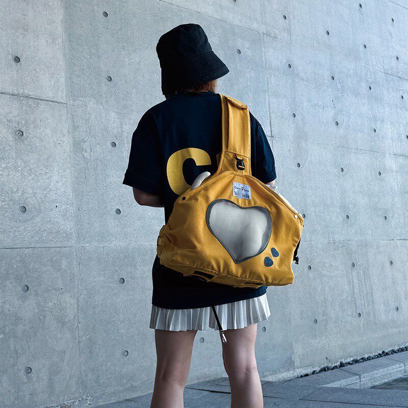 猫包外出便携斜挎帆布包猫咪单肩小型犬防挣脱网面透气可露头宠物