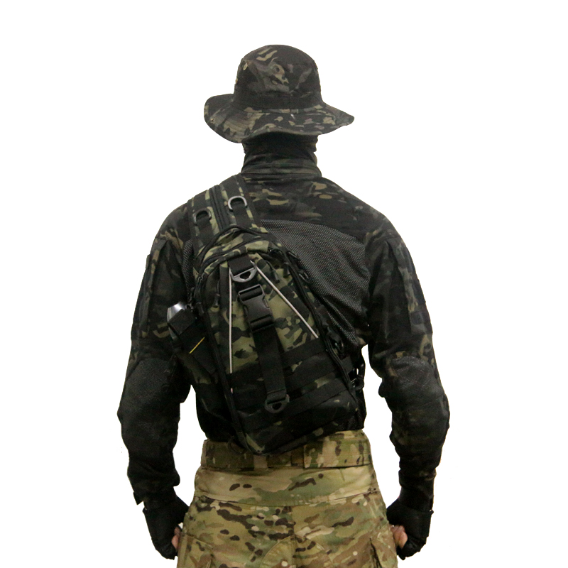 德毅营 大号 双肩背包多功能背包 户外背包 斜挎腰包渔具背竿包