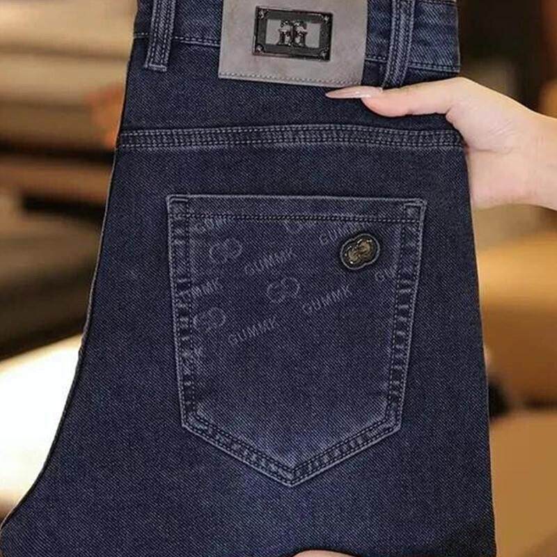 LHMN轻奢男装秋季牛仔裤商务休闲宽松直筒弹R力百搭爸爸装黑色男