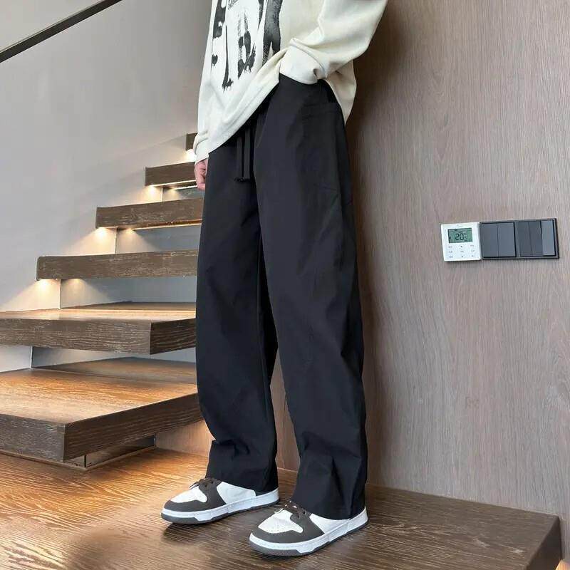绅品衣说户外防风工装裤男款美式登山宽松直筒抽绳运动百搭速干