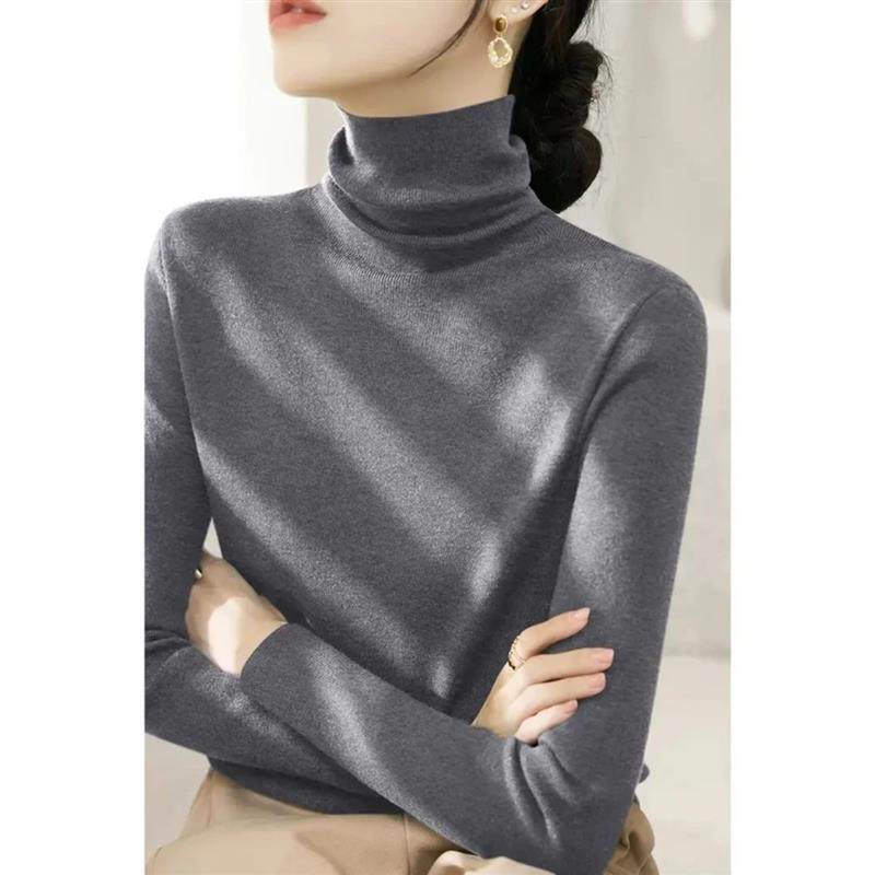 唐兮高级感高领大衣外套打底上衣长袖针织衫女装秋冬季新款毛衣