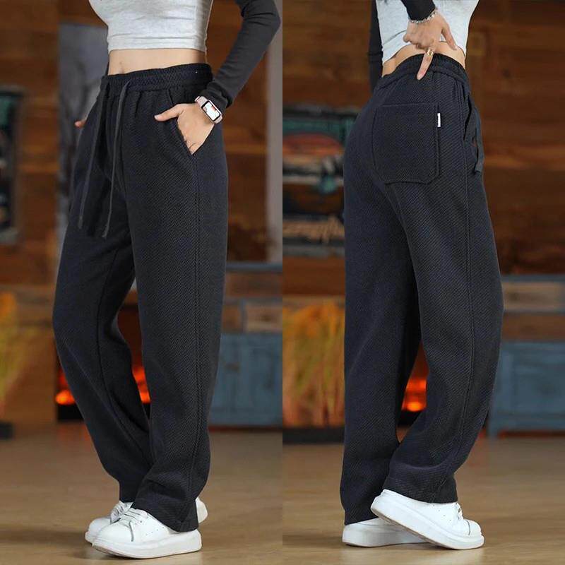 酷乐甄选休闲裤男士时尚百搭松紧腰宽松直筒裤中年爸爸裤