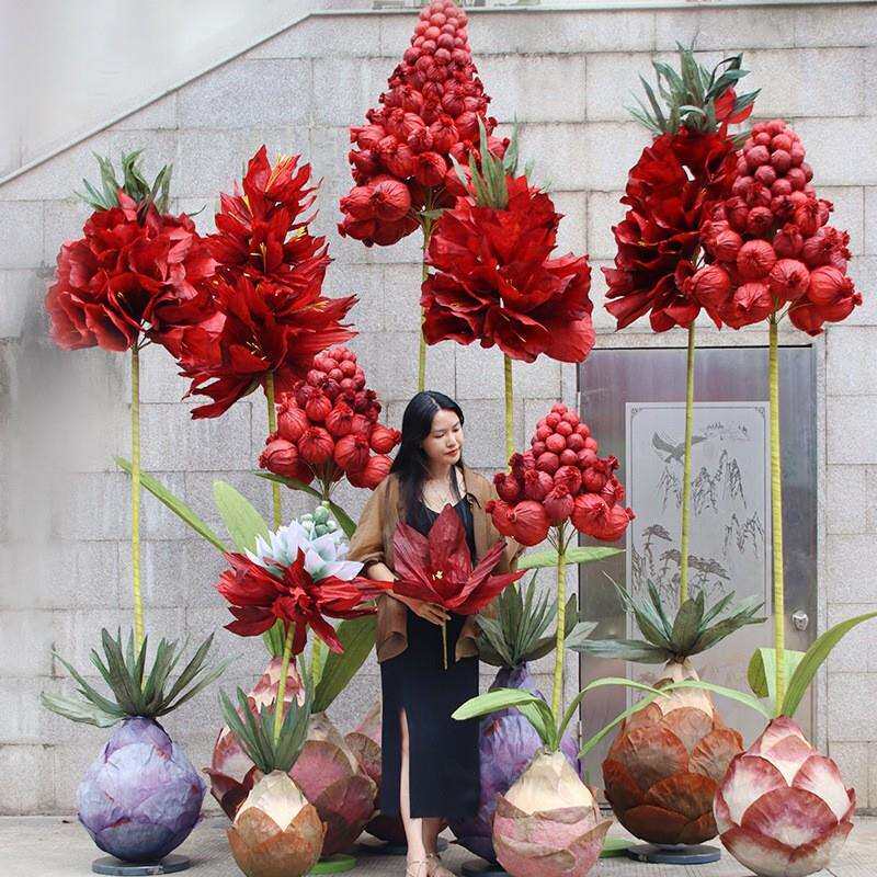 巨型风信子仿真花超大婚庆道具成品纸花店铺橱窗美陈装饰婚礼布置