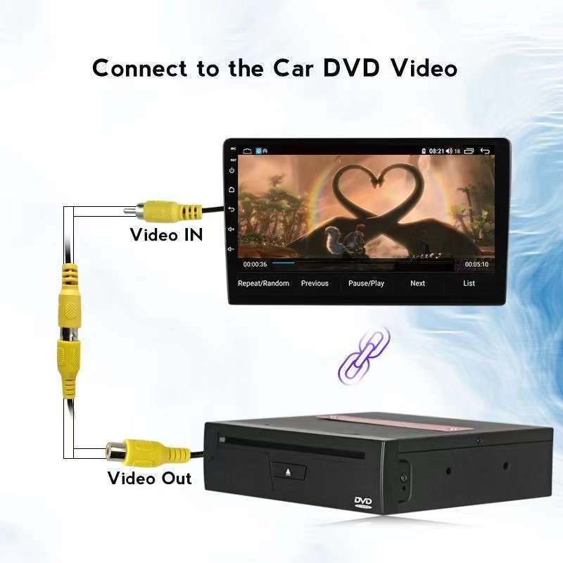 12V汽车安卓大屏DVD碟盒AV接口原车大屏CD机VCD放播器家用影碟机