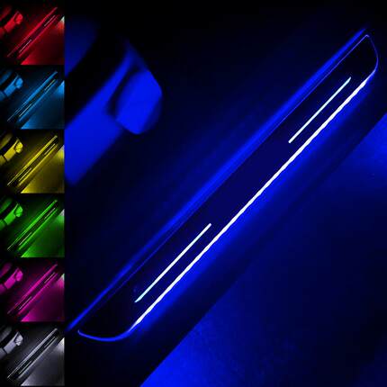 车门迎宾踏板发光门槛条免接线汽车氛围灯车内改装led流光呼吸灯