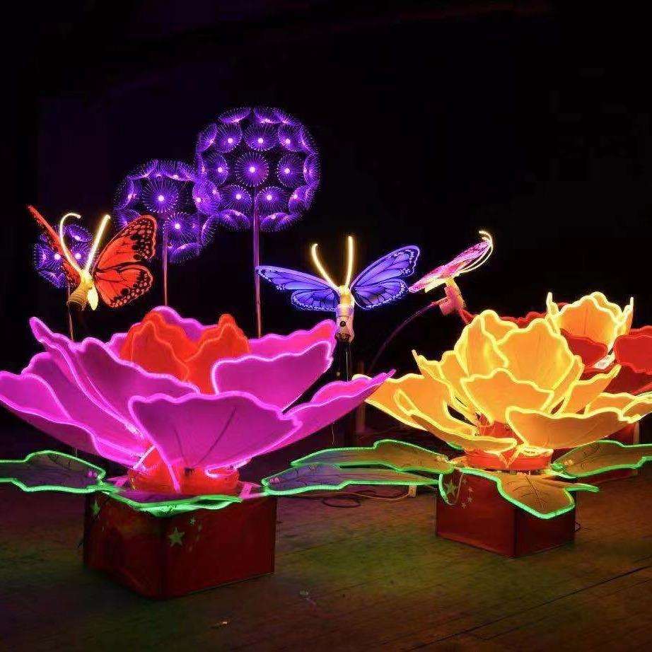 led动态牡丹花户外防水花开盛世造型美陈景观装饰灯光节城市亮化